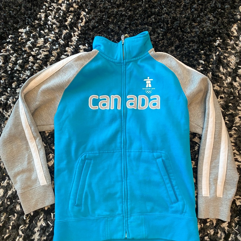 Vancouver Olympic 2010 Canada Blue and Gray Kids Zip-Up Jacket